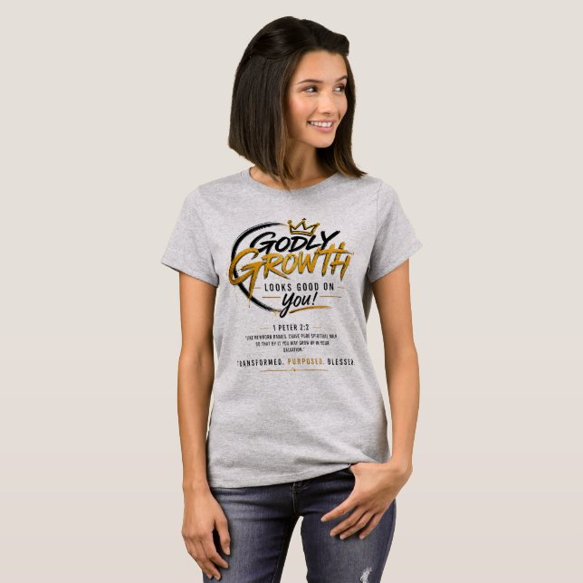 Camiseta Crescimento Divino Fica Bem em Você (Frente Completa)