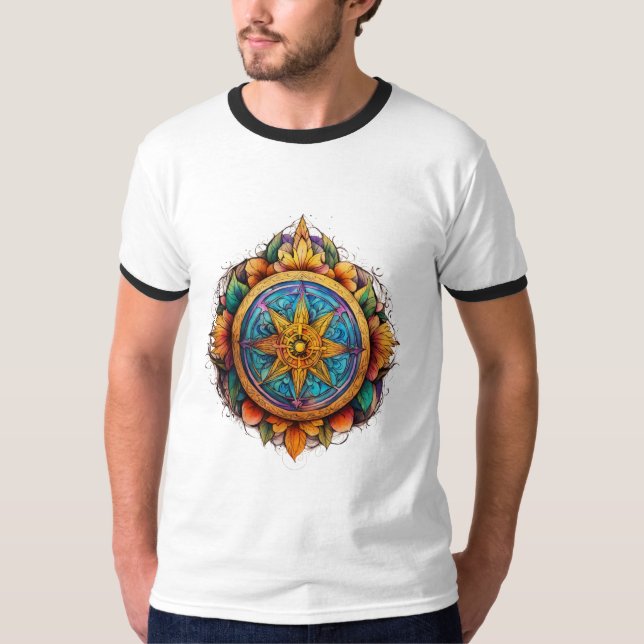 Camiseta "Crescimento Espiritual & Beleza" Místico Estilo T (Frente)