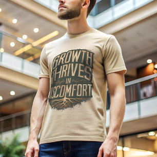 Camiseta Crescimento prospera tipografia do Grunge orgânico