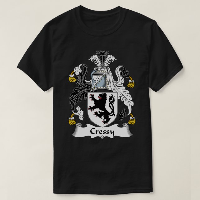 Camiseta Cressy Coat of Arms Family Crest  (Frente do Design)