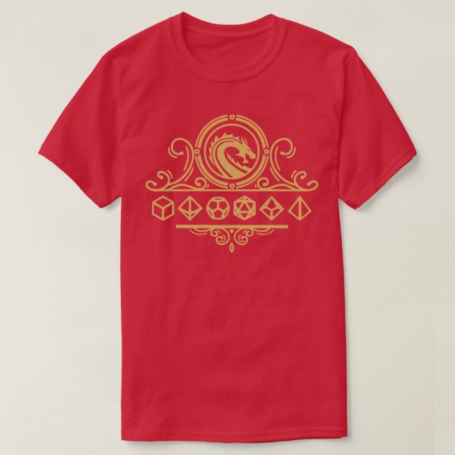 Camiseta Crest de Dragão Dourado (Frente do Design)