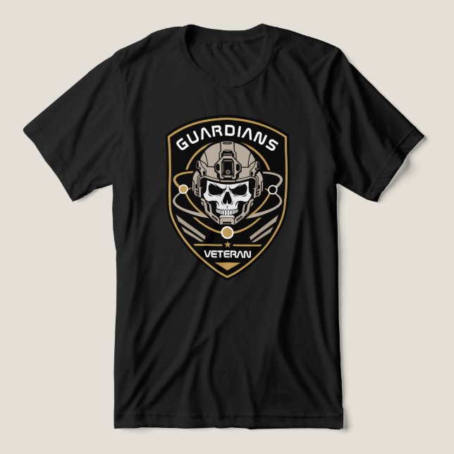 Camiseta Crest de Orgulho de Veterano Guardião Orbital (Design frontal)