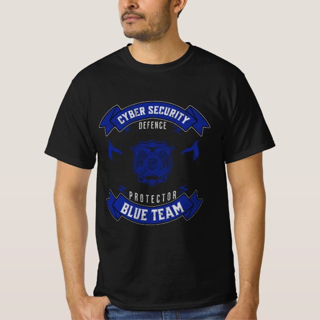 Camiseta Crest do Cyber Security Blue Team Defender (Frente)