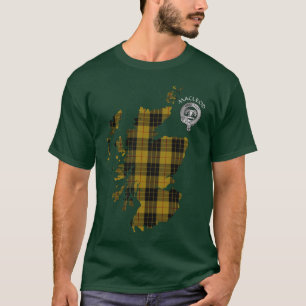 Camiseta Crest e Mapa do Clan MacLeod Tartan