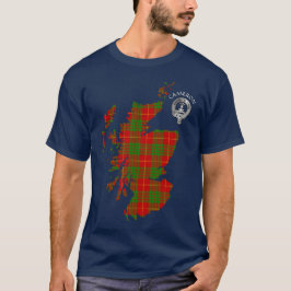 Camiseta Crest e Mapas do Tartan Clan Cameron