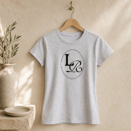Camiseta Crestas de Monograma Minimalista Moderna