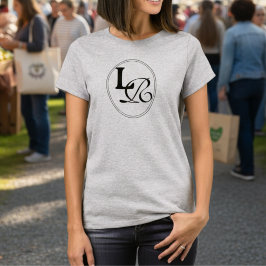 Camiseta Crestas de Monograma Minimalista Moderna