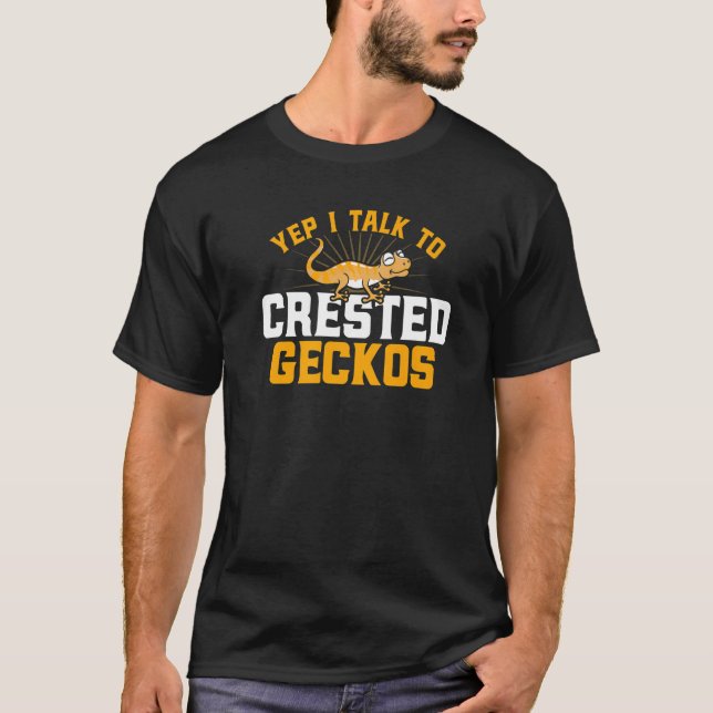 Camiseta Crested Gecko Yep Eu Falo Com Crested Geckos Premi (Frente)
