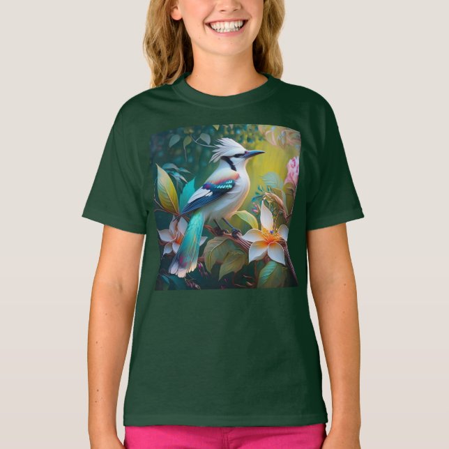 Camiseta Crested Teal Winged Jay (Frente)