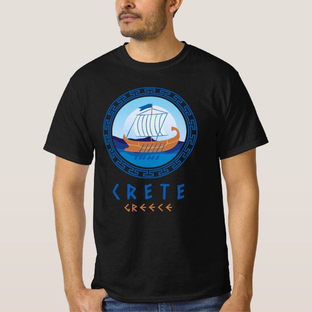 Camiseta Creta, Grécia de Design de navio grego (Frente)