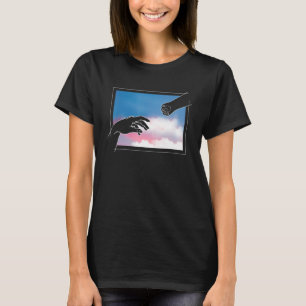 Camiseta Criação de Adão Mãe de Gato Amante de Gato Cristã