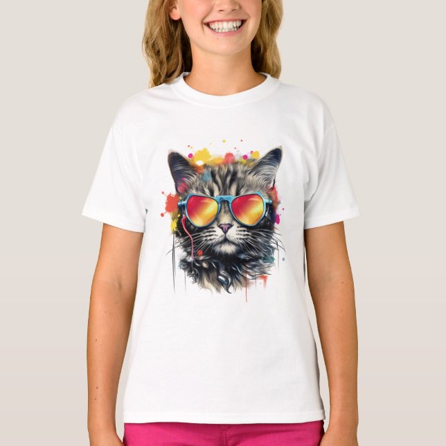 Camiseta Criação de Arte de Gato de Kitty (Frente)