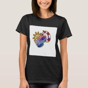 Camiseta criação de arte digital oceano abstrato náutico