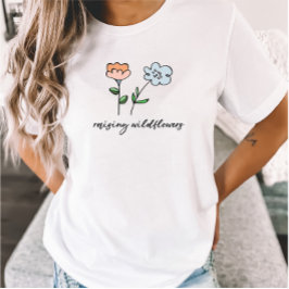 Camiseta Criação de Flores Selvagens Mãe Floral Mãe de Dois