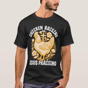 Camiseta Criação de Frango Jesus Louvando Galo Cristão F
