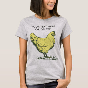 Camiseta Criação de galinhas poedeiras vintage amarelo pers