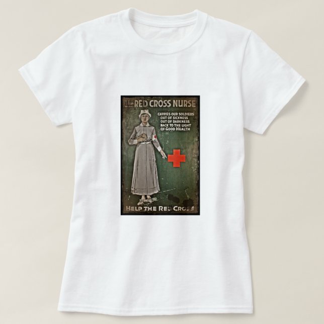 Camiseta Criação de Imagens do Fundo de Enfermeiro WWI (Frente do Design)