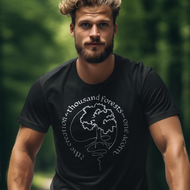 CAMISETA CRIAÇÃO DE MILHARES DE FLORESTAS NUM CORNO (Criador carregado)