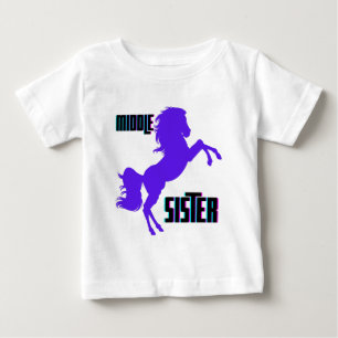 Camiseta Criação de Pônei Roxo da Irmã do Meio