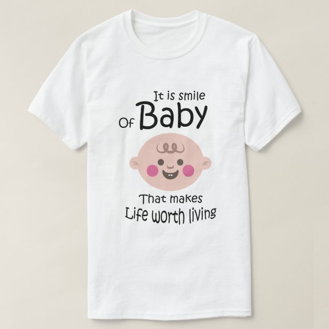 Camiseta Criação de presente de rosto estiloso e de bebê (Frente do Design)