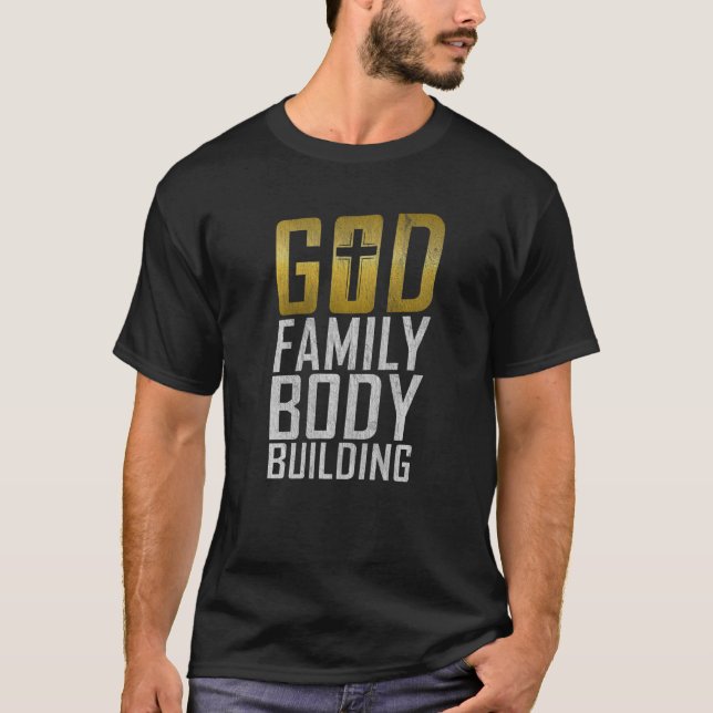 Camiseta Criação do corpo da família Deus Formação de ginás (Frente)