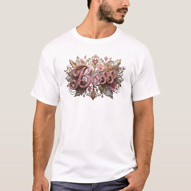 Camiseta Criação Personalizada BOSS Rosa Fresca (Frente)