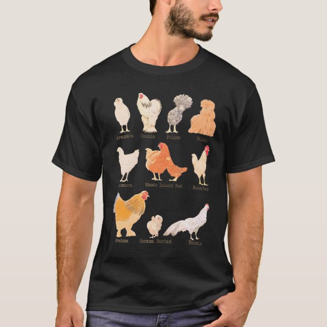 Camiseta Criações de frango Dia de Animais de Criação Apoio (Frente)