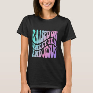 Camiseta Criada Com Chá Doce E Jesus Cowgirl Cristã Tão