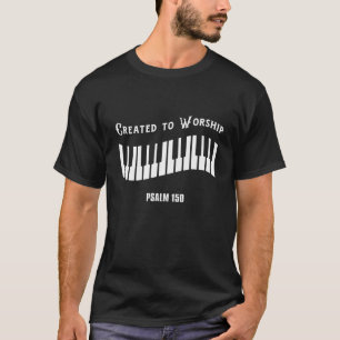 Camiseta Criado Ao Design Piano Do Teclado Psalm 150