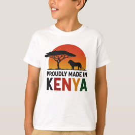 Camiseta Criado com orgulho no Safari africano do Quênia