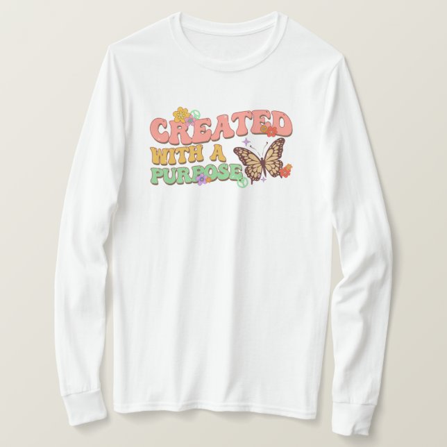 Camiseta Criado com um objetivo (Frente do Design)