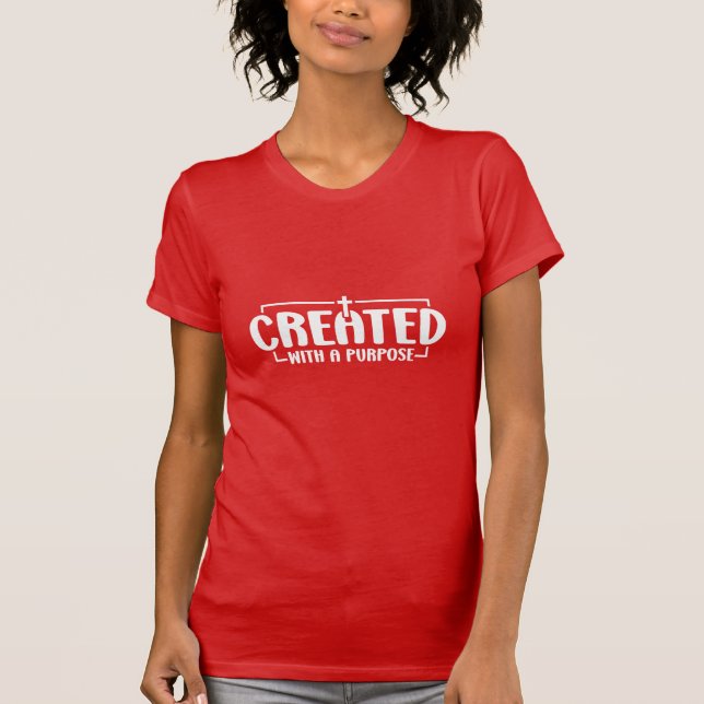 Camiseta Criado com um Propósito Inspiração Cristã (Frente)