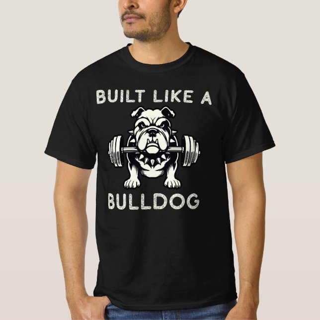 Camiseta Criado como um Bulldog, Engraçado (Frente)