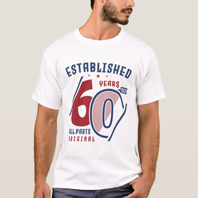 Camiseta Criado Há 60 Anos | Ideia de presente de aniversár (Frente)