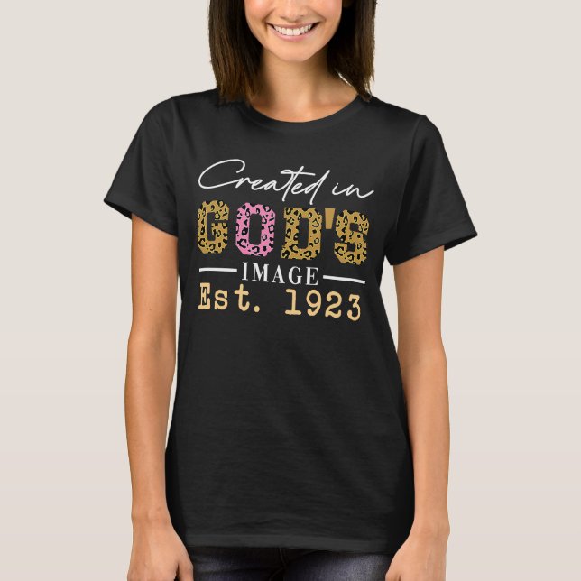 Camiseta Criado na imagem de Deus criada em 1923 (Frente)