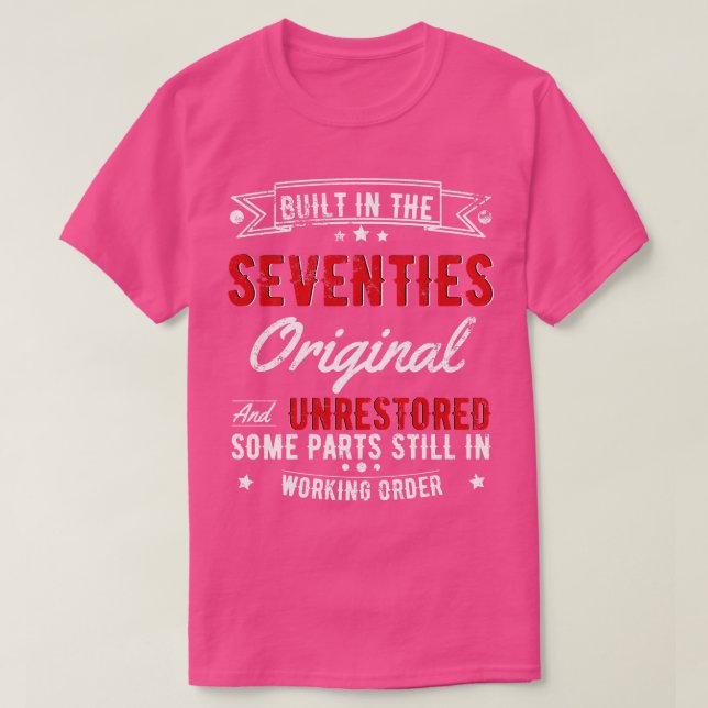 Camiseta Criado Nos Anos 70 Original E Original Não Restaur (Frente do Design)