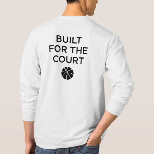 Camiseta Criado para a Corte - Design de basquete minimalis (Verso)