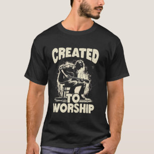 Camiseta Criado Para Adorar O Guitarrista De Louvor Para Cr
