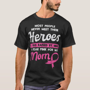 Camiseta Criado Pelo Meu Herói Rosa Para Câncer De Mama