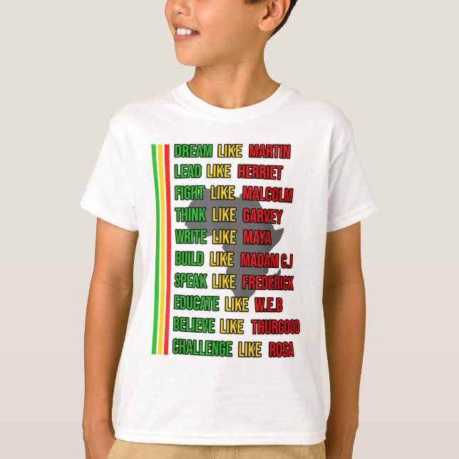 Camiseta Criado por Ensino Negro História Mês Crianças Orgu (Frente)