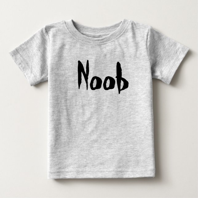Camiseta Criador de Bebês do Jogador - Noob em Preto (Frente)