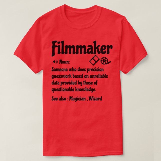 Camiseta Criador de filmes Engraçado Definição cineasta Eng (Frente do Design)