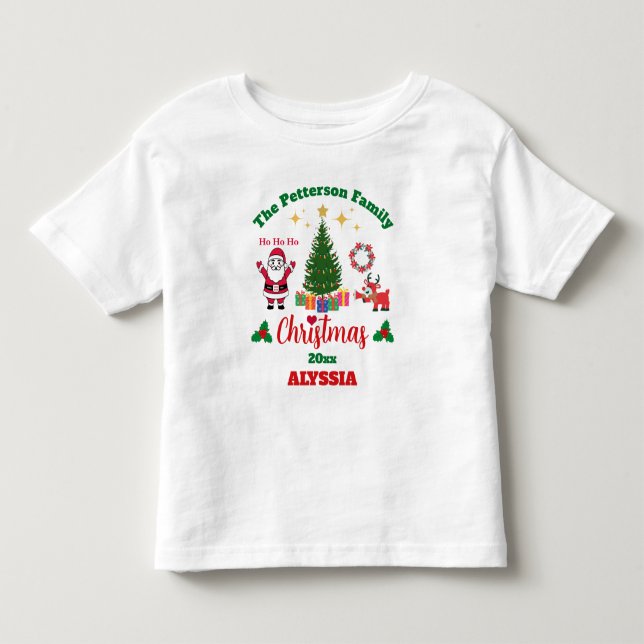 Camiseta Criador de Natal da Família Branca Personalizado,  (Frente)