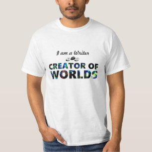 Camiseta Criador do escritor aka dos mundos (homens)