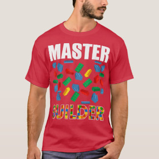Camiseta Criador Mestre de Meninos Construtor Funny Brick B