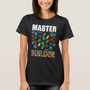 Camiseta Criador Mestre de Meninos Construtor Funny Brick B