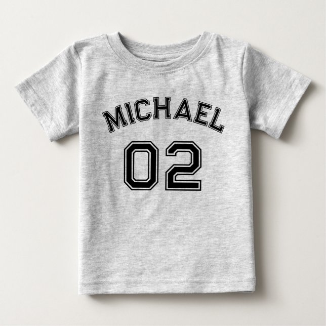 Camiseta Criança Boy Girl Name Jersey Number Cotton Sports (Frente)