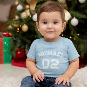 Camiseta Criança Boy Name Jersey Number Sports Soft Cotton