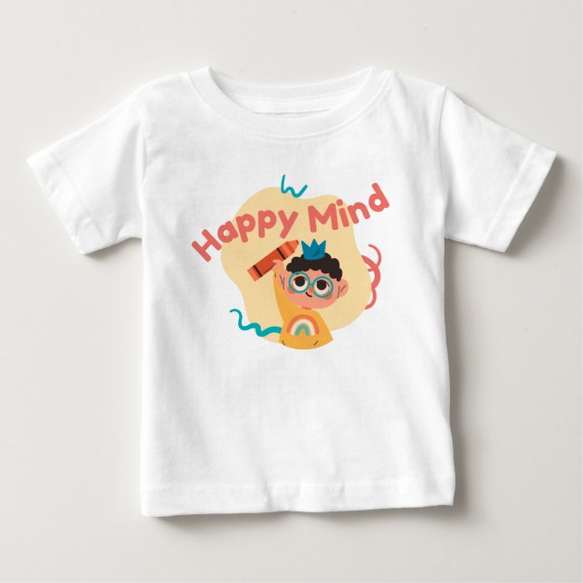 Camiseta Criança Brincando com Giz de Cera (Frente)