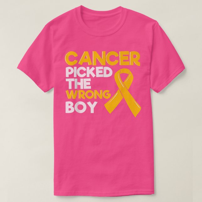 Camiseta Criança Cancer Rapaz Fita Tumor Pediatra Chi (Frente do Design)